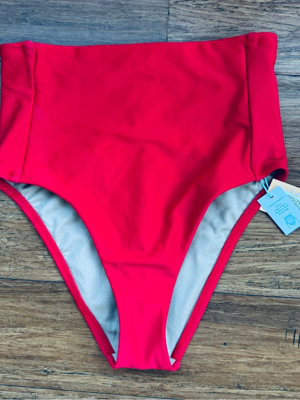 High Waist Red Bikini Bottoms